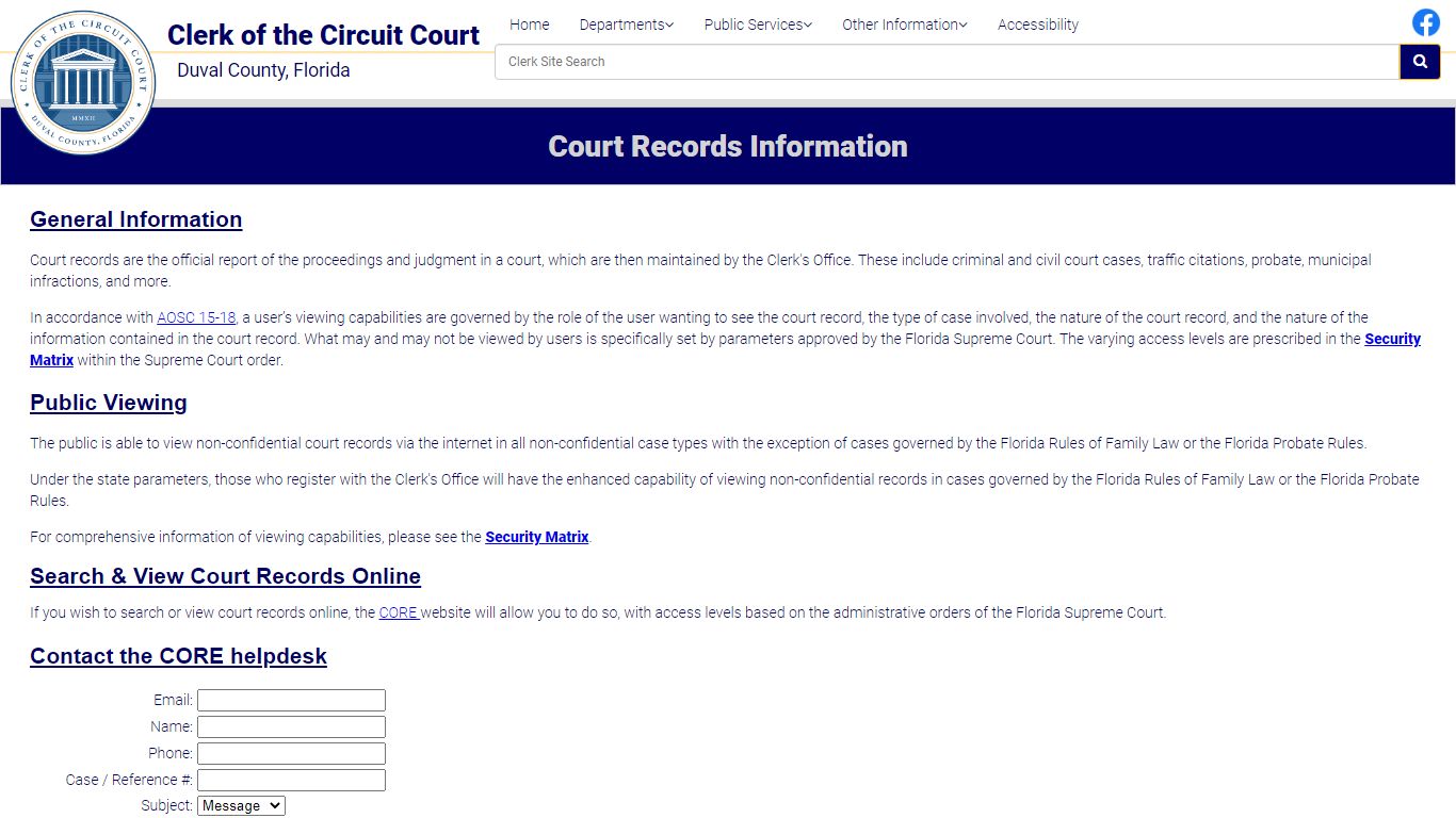 Court Records Information - Duval County Clerk of Courts